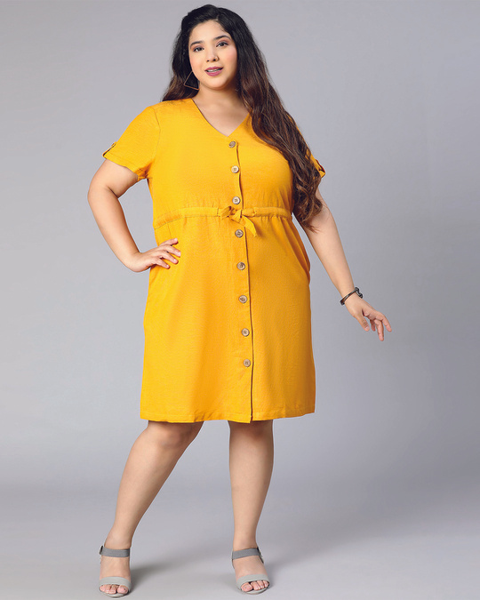 Buy Women s Salsa Yellow Plus Size Dress Online at Bewakoof