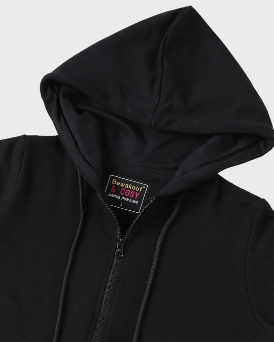 Buy Women's Black Zipper Hoodie for Women Online at Bewakoof