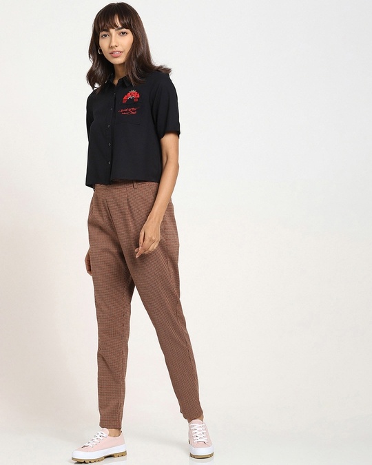 Shop Women's Solid Embroiderred Resort Shirt