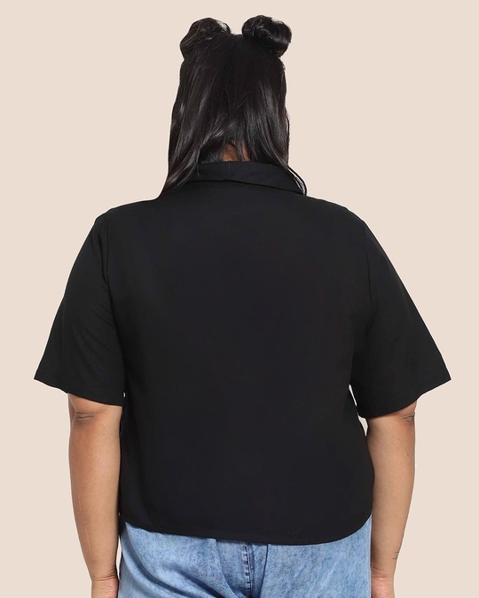 Shop Women's Solid Resort Collar Curvy Shirt-Design