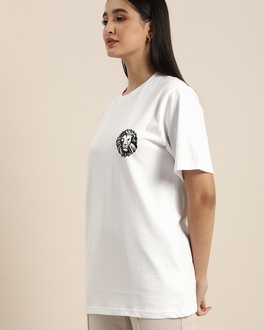 Buy Women's White Back Graphic Printed Oversized T-shirt for Women ...