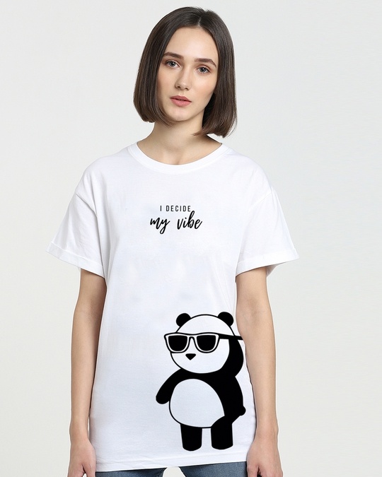 Buy Women's White I Decide My Vibe Boyfriend Fit T-shirt Online at Bewakoof