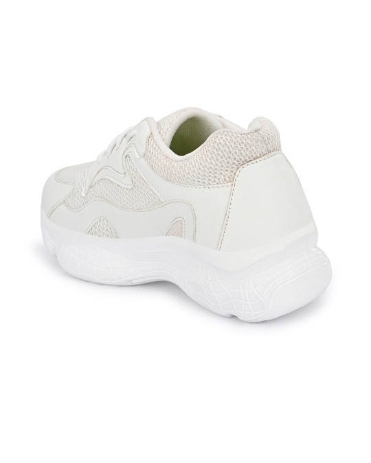 Shop Women's White Self Design Sneakers-Full