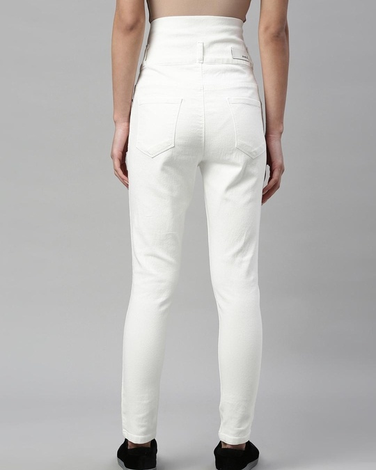 Buy Women's White Skinny Fit Jeans for Women White Online at Bewakoof