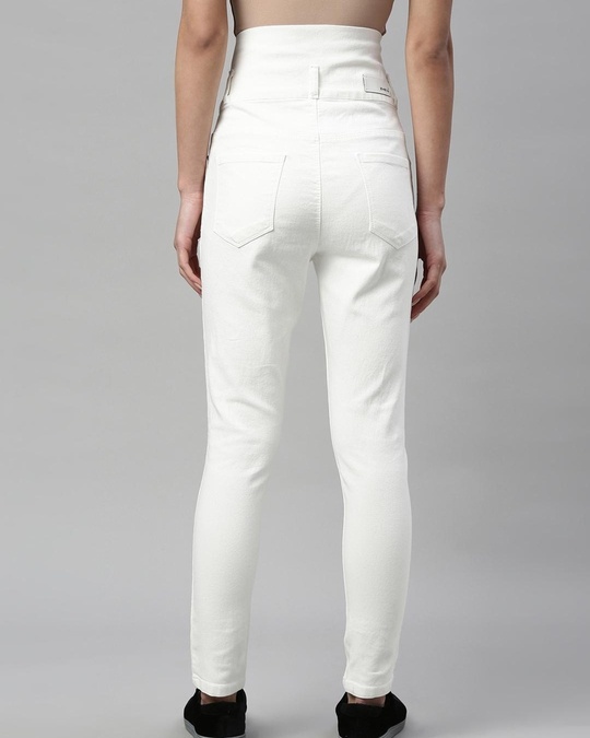 Buy Women s White Skinny Fit Jeans For Women White Online At Bewakoof