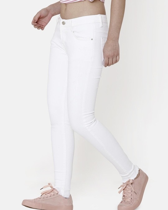 white slim fit jeans