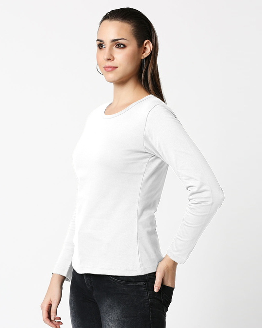 white full sleeve t shirt women's