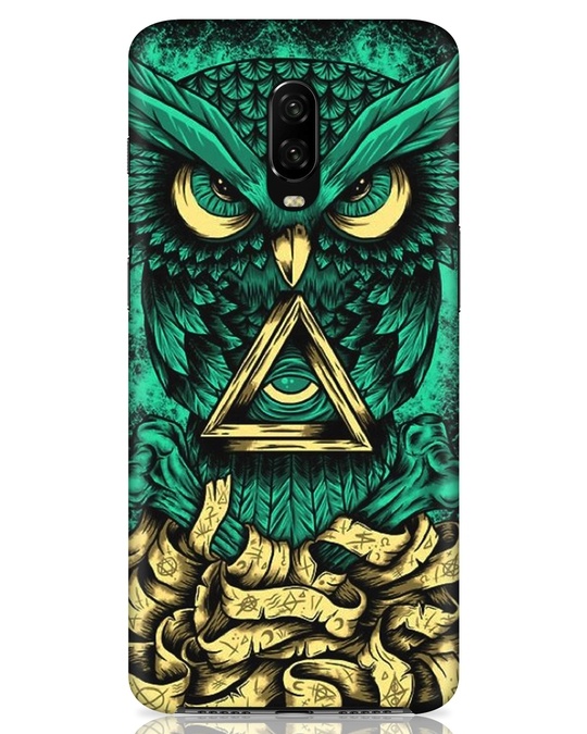 Shop Owl Printed Designer Hard Cover For Oneplus 6t (Impact Resistant, Matte Finish)-Front