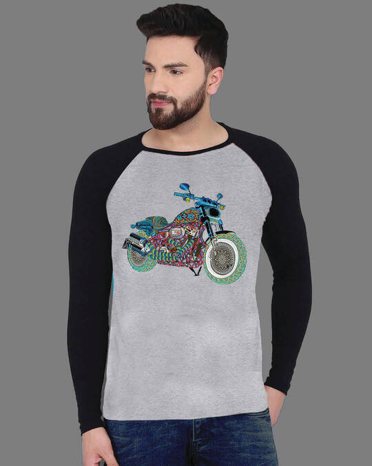 Shop Men's FatBob 2018  Motorcycle Art Premium Cotton T-shirt-Front