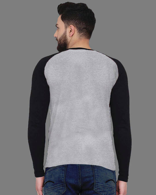 Shop Men's Grey & Black Motorcycle Art Premium Cotton T-shirt-Back