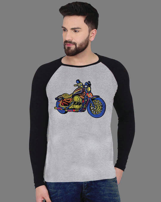 Shop Men's IRON  Motorcycle Art Premium Cotton T Shirt-Front