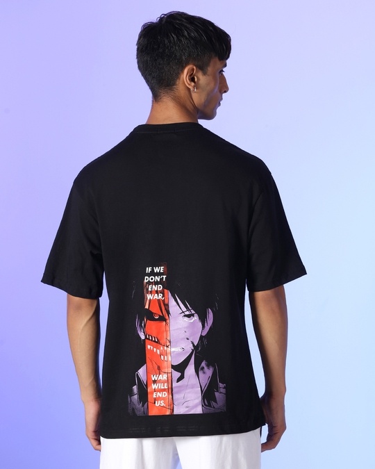 Shop Men's Black Yeager Oversized T-shirt-Design