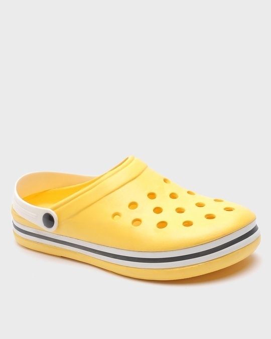 Shop Yellow Men's Solid Clog Sandals-Full