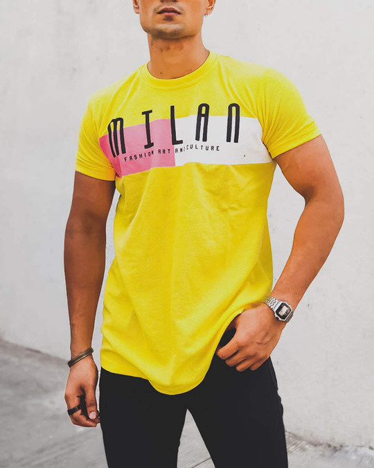 yellow shirt half sleeves