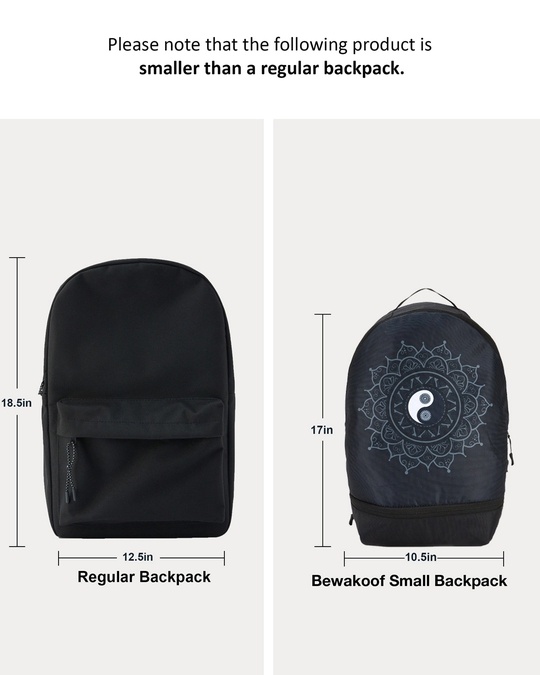 Shop Yin Yang Mandala Printed Small Backpack