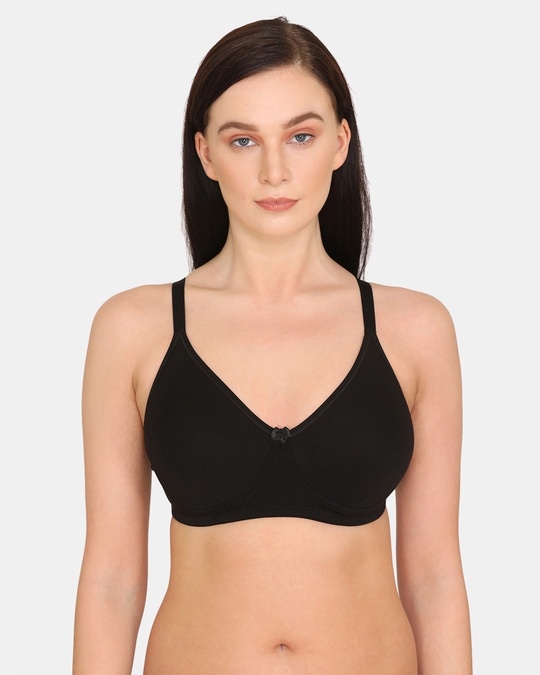 Buy Zivame Double Layered Non Wired 3/4th Coverage Bra - Anthra
