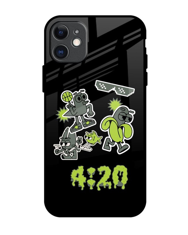 Shop 04:20 Sticker Pack Premium Glass Cover for Apple iPhone 11-Front