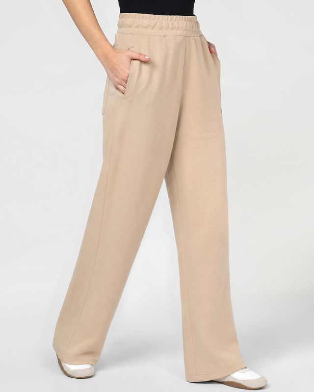 Women's Ginger Root Brown Straight Fit Track Pants