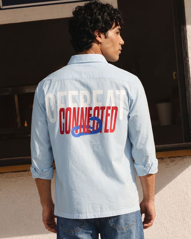 Men's Blue Striped Relaxed Fit Shirt