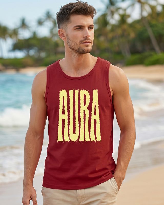 Men's Bold Red Aura Typography Vest