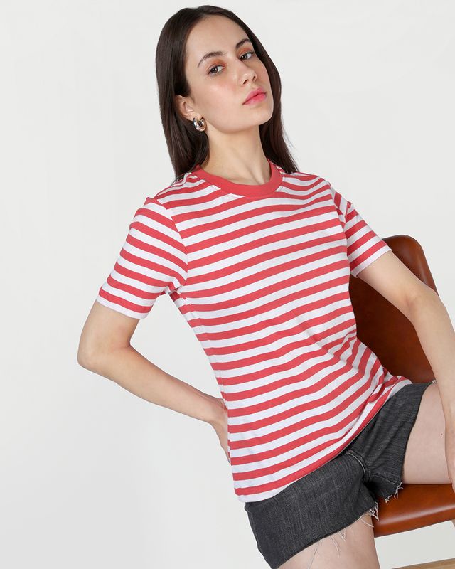 Women's Pink Striped T-shirt
