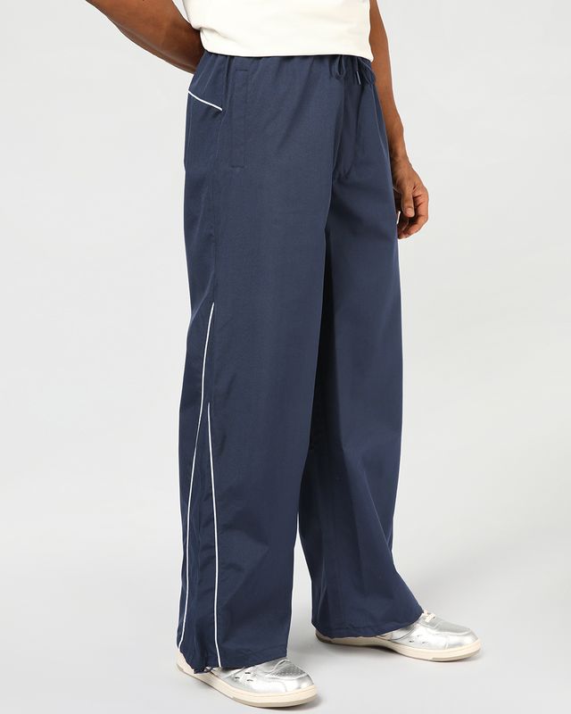 Men's Blue Oversized Parachute Pants