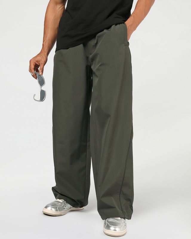 Men's Green Oversized Parachute Pants
