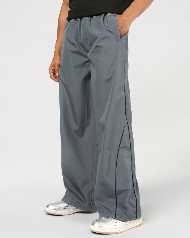 Men's Grey Oversized Parachute Pants
