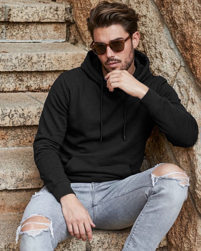 Men's Black Hoodies