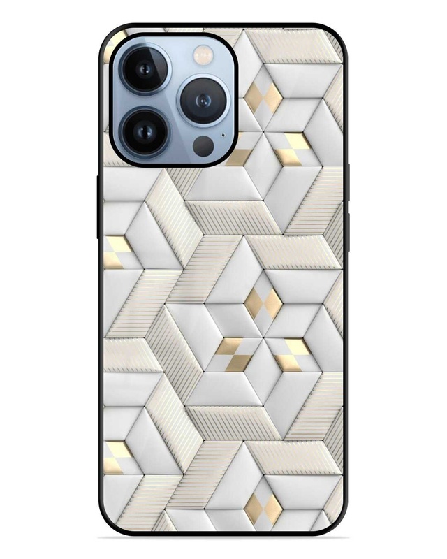 Shop 3D Soft Geometry Premium Glass Case for Apple Iphone 13 Pro (Shock Proof, Scratch Resistant)-Front