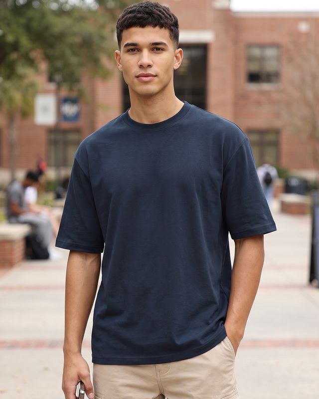 Men's Blue Oversized Fit T-shirt