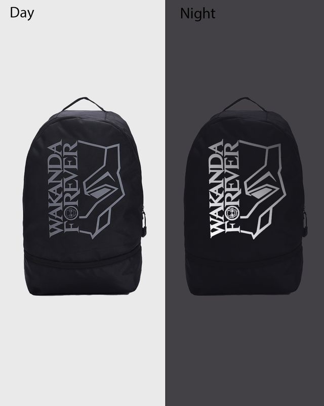 Unisex Black Wakanda Forever Printed Small Backpack-Front Bewakoof Shop Unisex Black Wakanda Forever Printed Small Backpack-Front