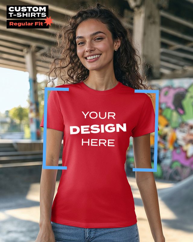 Women's Red Customizable T-shirt