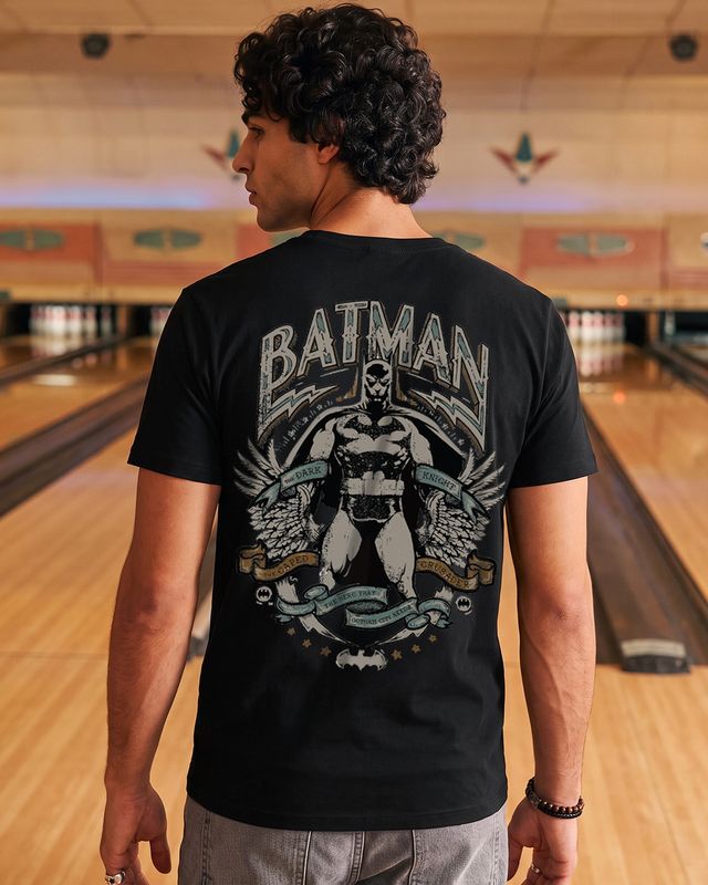 Men's Black The Dark Knight Graphic Printed T-shirt