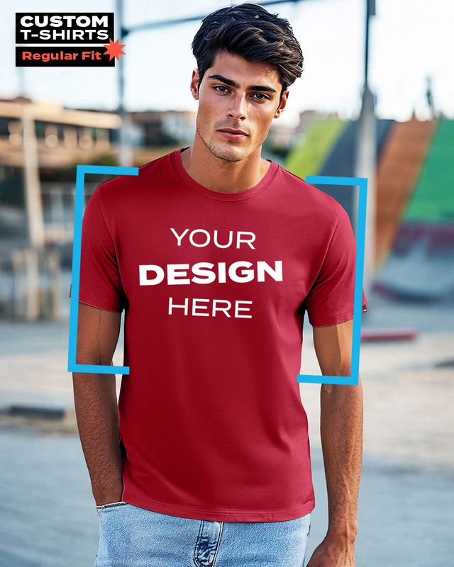 Men's Red Customizable T-shirt