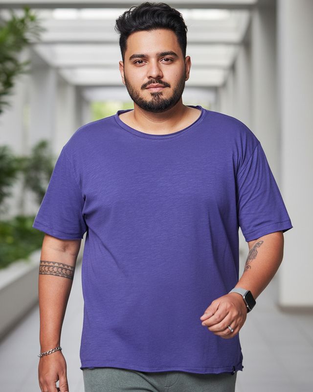 Men's Skipper Blue Plus Size T-shirt-Front Bewakoof Shop Men's Skipper Blue Plus Size T-shirt-Front
