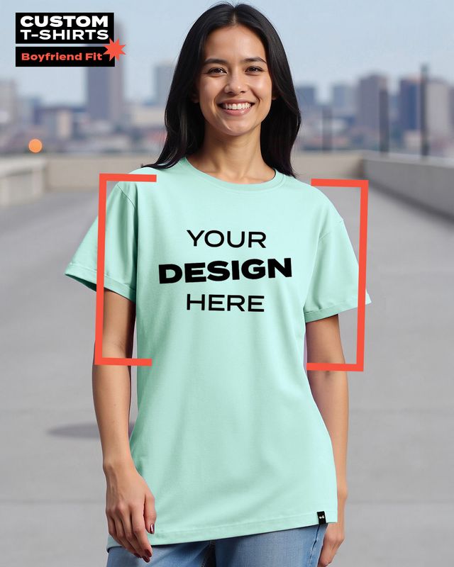 Women's Green Customizable Boyfriend T-shirt