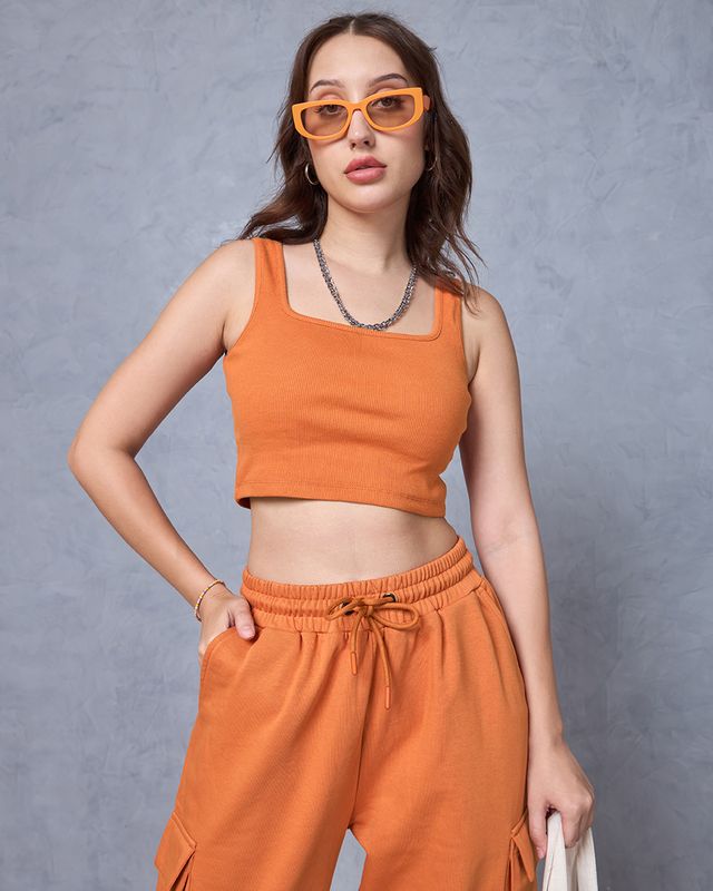 Women's Orange Super Loose Fit Co-ordinates