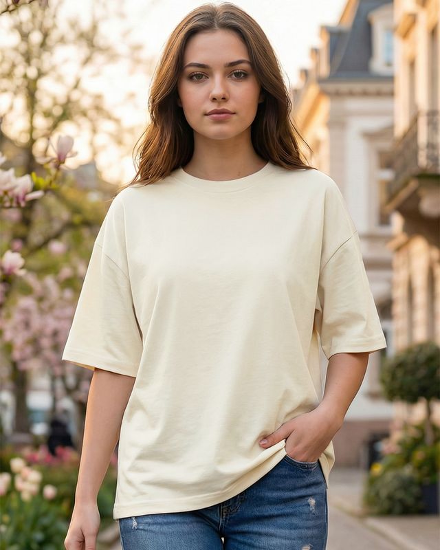Women's  Off White Oversized T-shirt