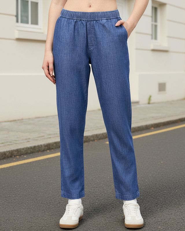 Women's Rinse Blue Ankle Length Jeans