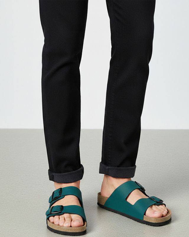 Men's Forest Green Double Strap Sandals