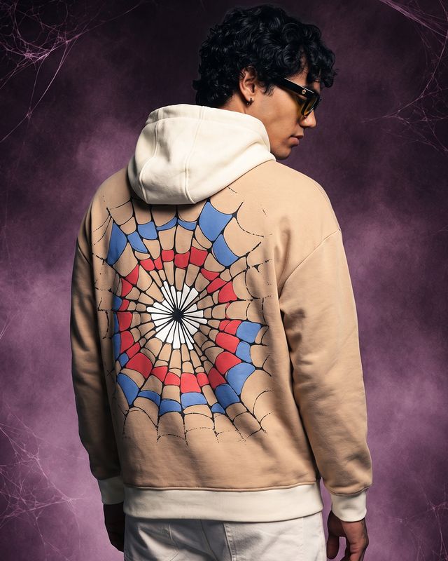 Men's Brown Graphic Printed Oversized Hoodies
