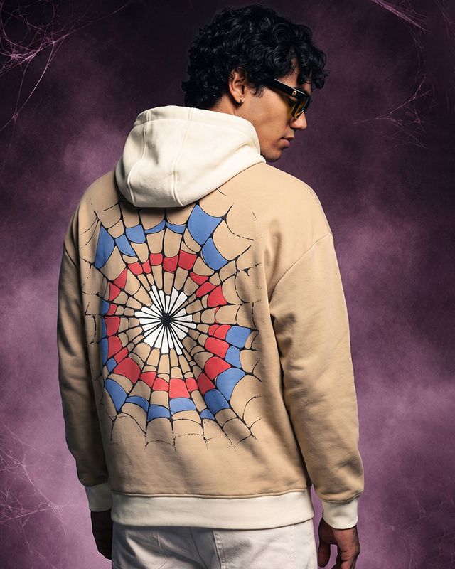 Men's Brown Graphic Printed Oversized Hoodies