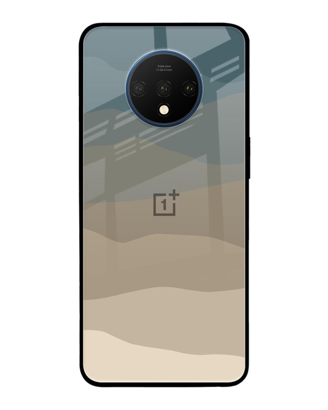 Shop Abstract Mountain Pattern Premium Glass Case for OnePlus 7T (Shock Proof, Scratch Resistant)-Front
