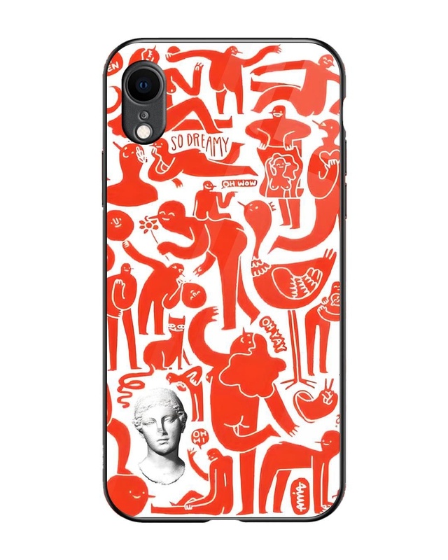 Abstract People Premium Glass Cover for Apple iPhone XR-Front Bewakoof Shop Abstract People Premium Glass Cover for Apple iPhone XR-Front