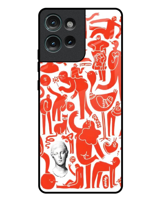 Abstract People Premium Glass Cover for Motorola Edge 50 5G