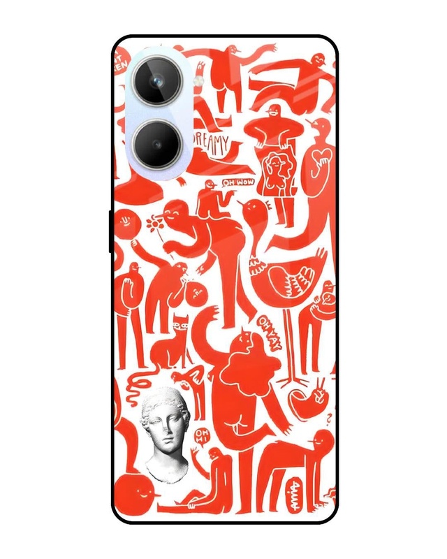 Abstract People Premium Glass Cover for Realme 10