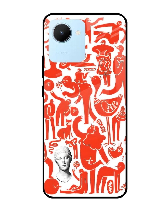 Abstract People Premium Glass Cover for Realme C30