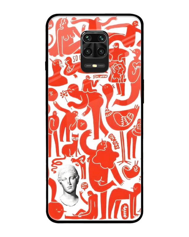 Shop Abstract People Premium Glass Cover for Redmi Note 9 Pro Max-Front