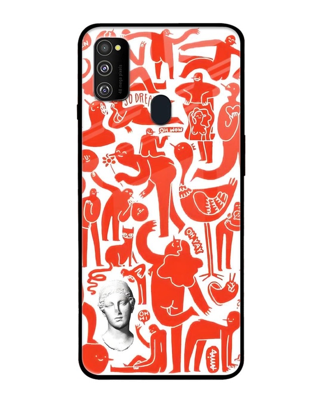 Abstract People Premium Glass Cover for Samsung Galaxy M30s